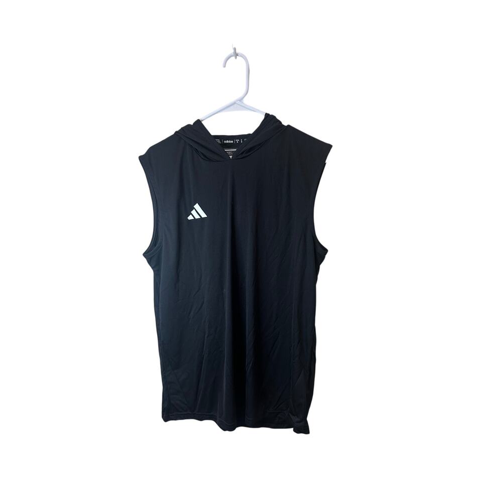 Adidas NWT Sz M Sleeveless Hoodie Hooded Tank Top Warm Up Shirt Men's